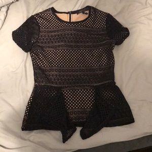 BCBGMAXAZRIA eyelet top